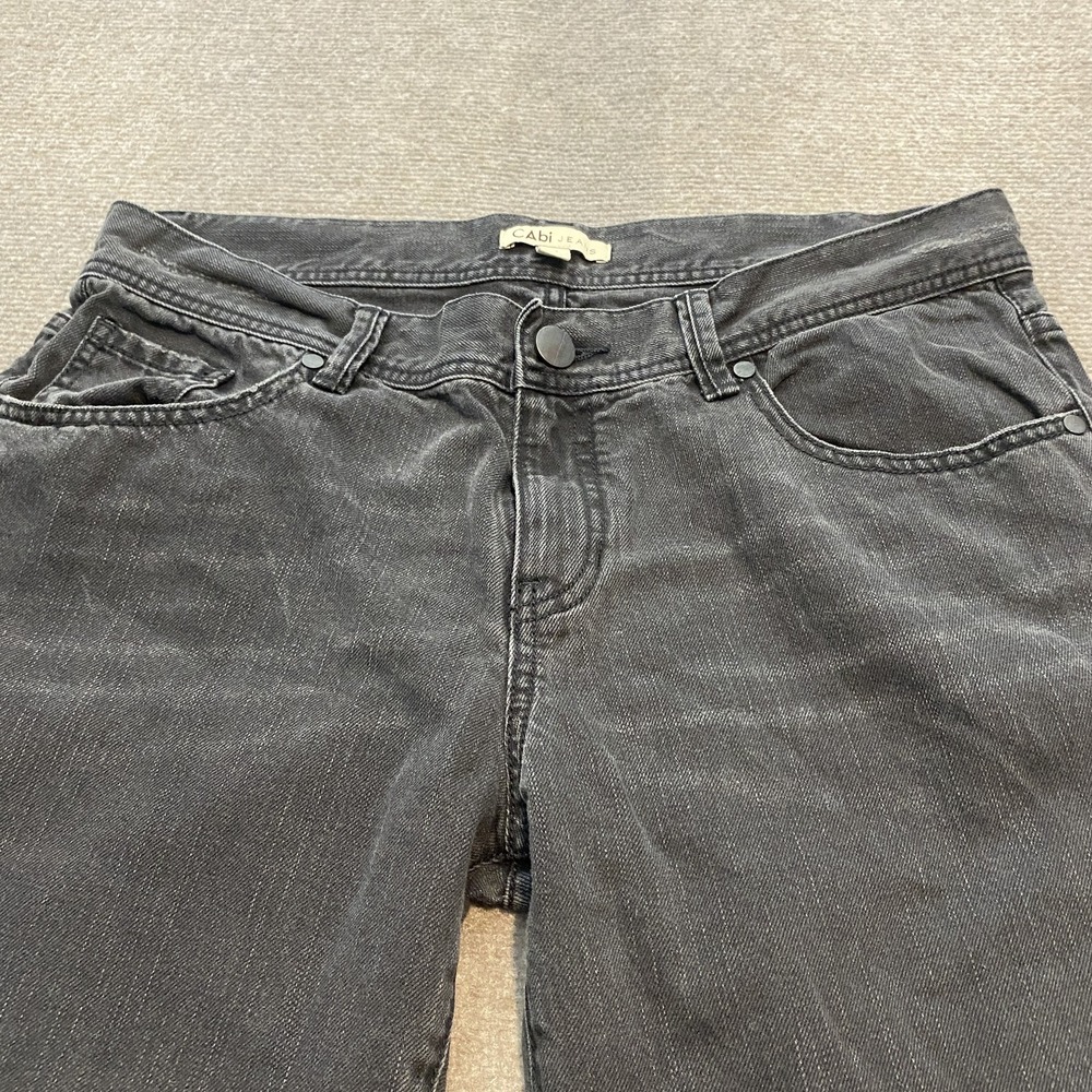 CAbi Jeans Womens 10 Black Straight Leg Pants Style 188 Denim Casual Classic - Picture 3 of 12